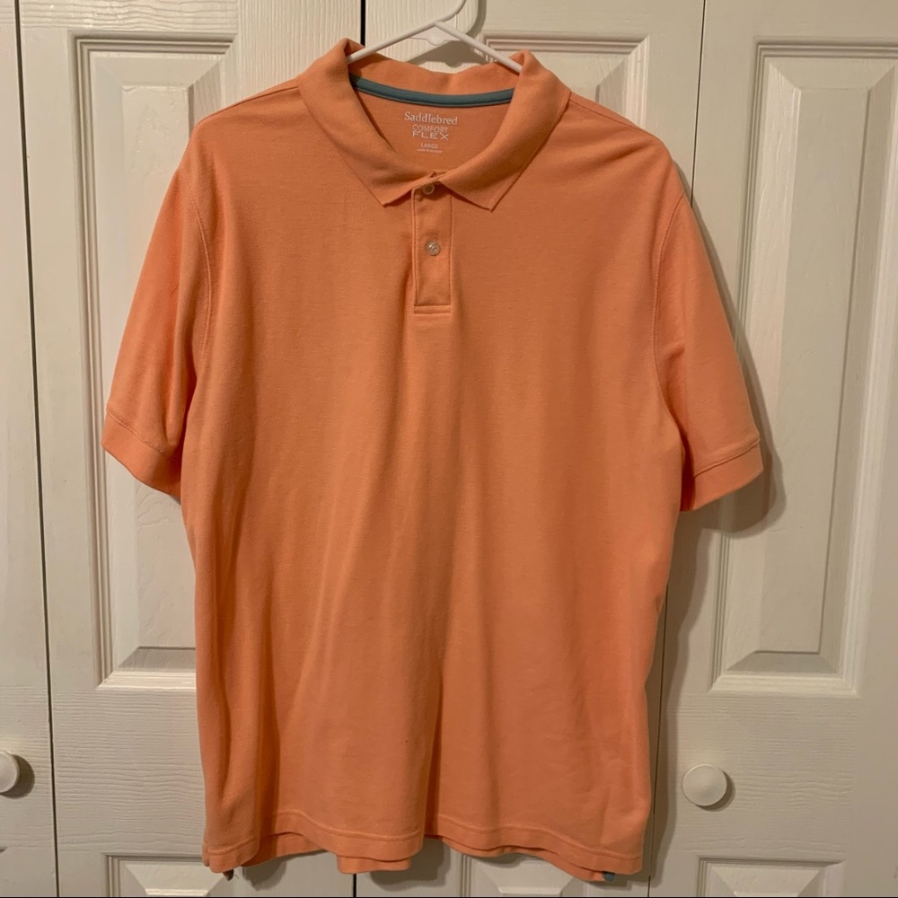 Saddlebred Large Orange Short Sleeve Polo